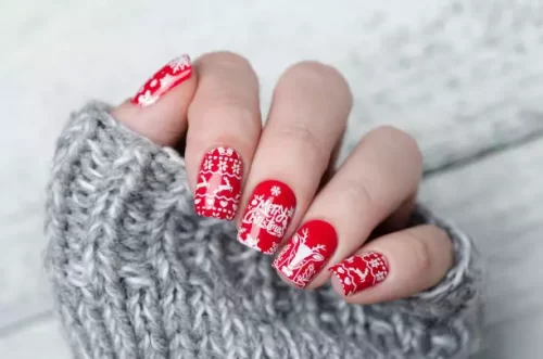 Uñas Navideñas Elegantes