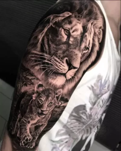 Tatuaje de León para Hombre